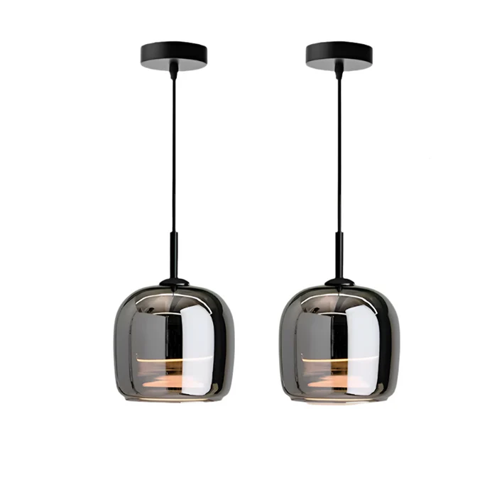 Glarefusion Modern Black Glass Pendant Light