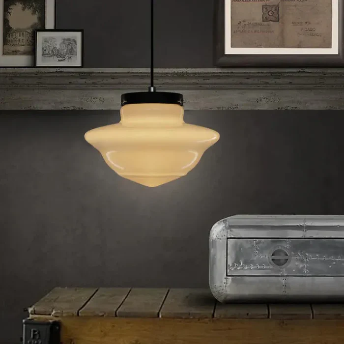 Vintage Frosted Glass Pendant Light