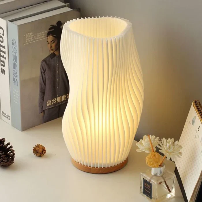 Chic Spiral Striped Shade Night Light Lamp