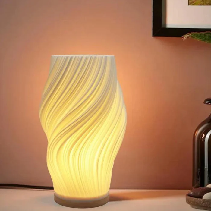 Chic Spiral Striped Shade Night Light Lamp