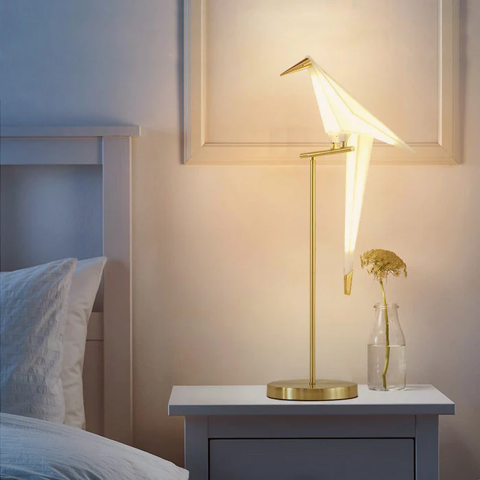 Lampada da scrivania per uccelli origami di gru di carta nordica