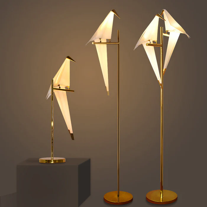 Nordic Paper Crane Origami Bird Skrivebordslampe