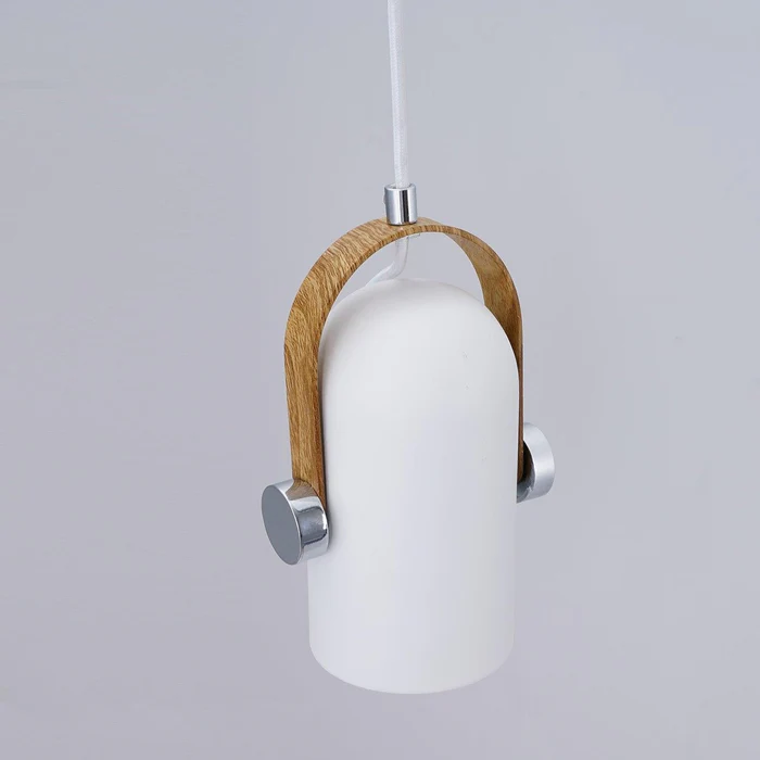 Lampada a sospensione moderna nordica in legno girevole