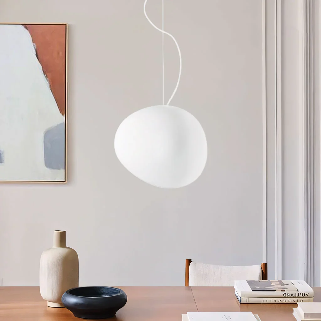 Nordic White Pebble Pendel