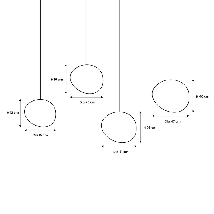 Nordic White Pebble Pendel