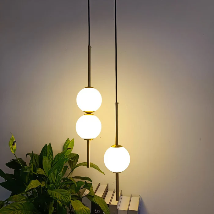 Lampada a sospensione cilindrica da comodino moderna