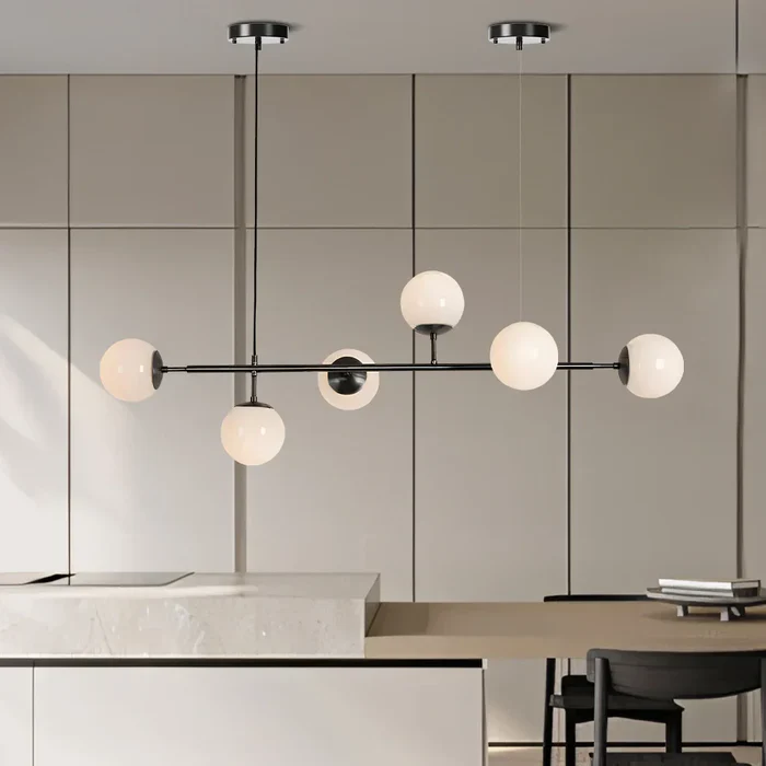 Moderna lampada a sospensione a sfera in vetro