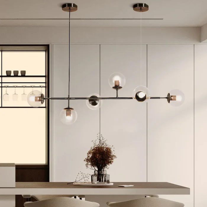 Moderna lampada a sospensione a sfera in vetro