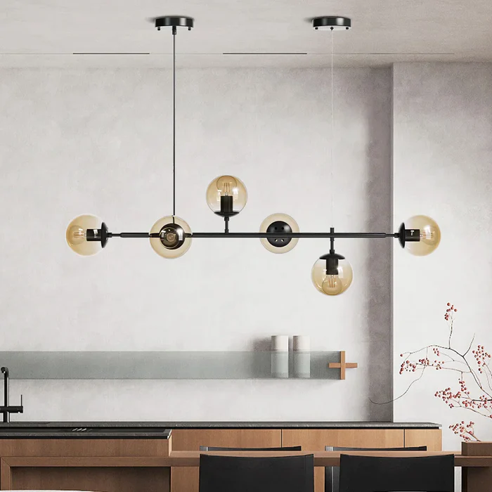 Moderna lampada a sospensione a sfera in vetro