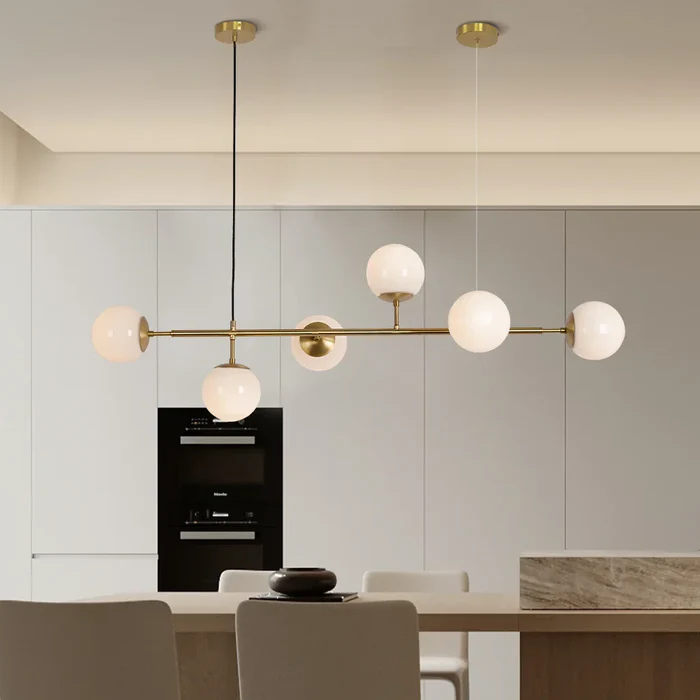 Moderna lampada a sospensione a sfera in vetro