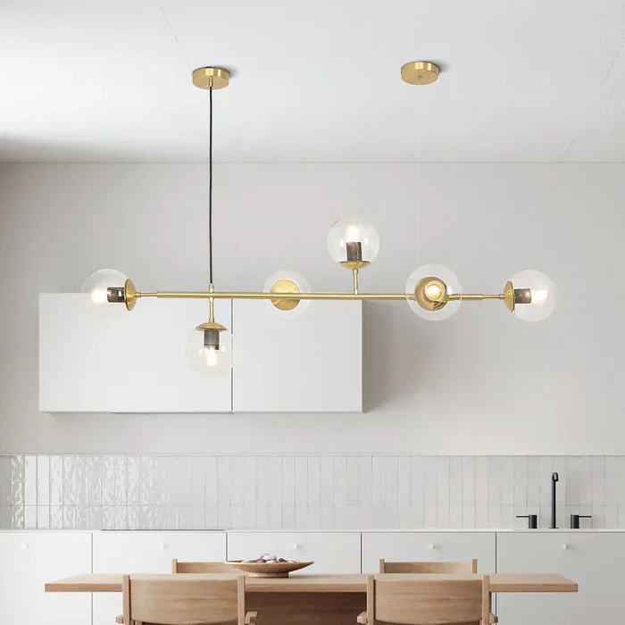 Moderna lampada a sospensione a sfera in vetro