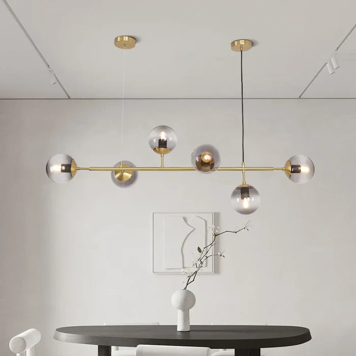 Moderna lampada a sospensione a sfera in vetro