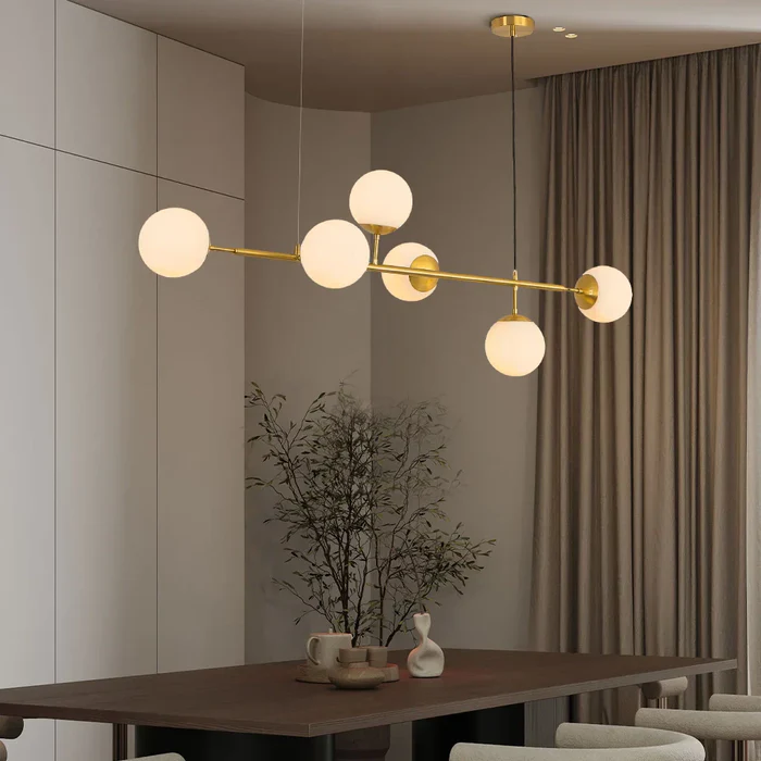 Moderna lampada a sospensione a sfera in vetro