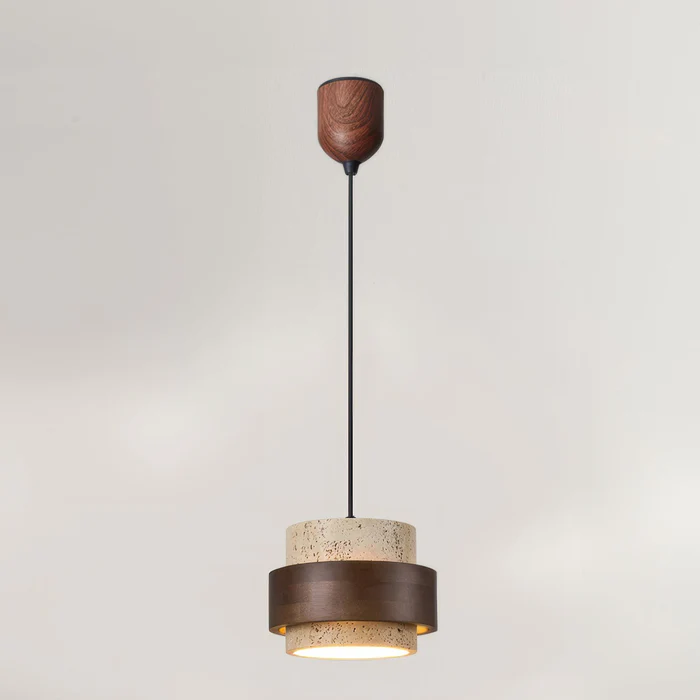 Lampe à suspension rétro en pierre Wabi-Sabi