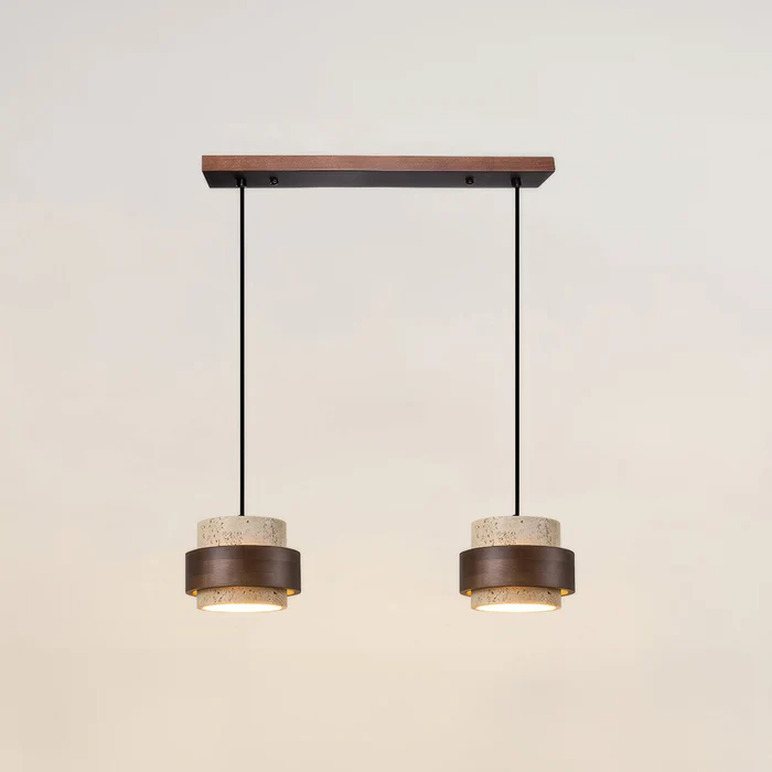 Lampe à suspension rétro en pierre Wabi-Sabi