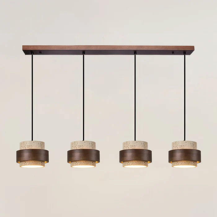 Lampe à suspension rétro en pierre Wabi-Sabi