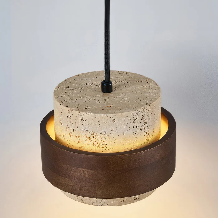 Lampe à suspension rétro en pierre Wabi-Sabi