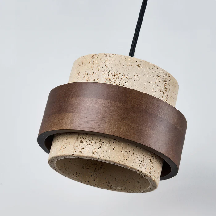 Lampe à suspension rétro en pierre Wabi-Sabi