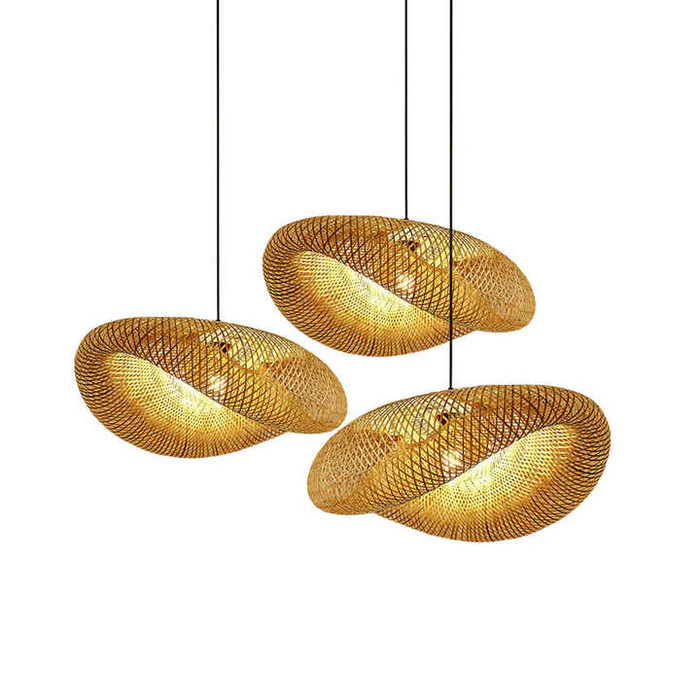 Lampada a sospensione moderna in bambù