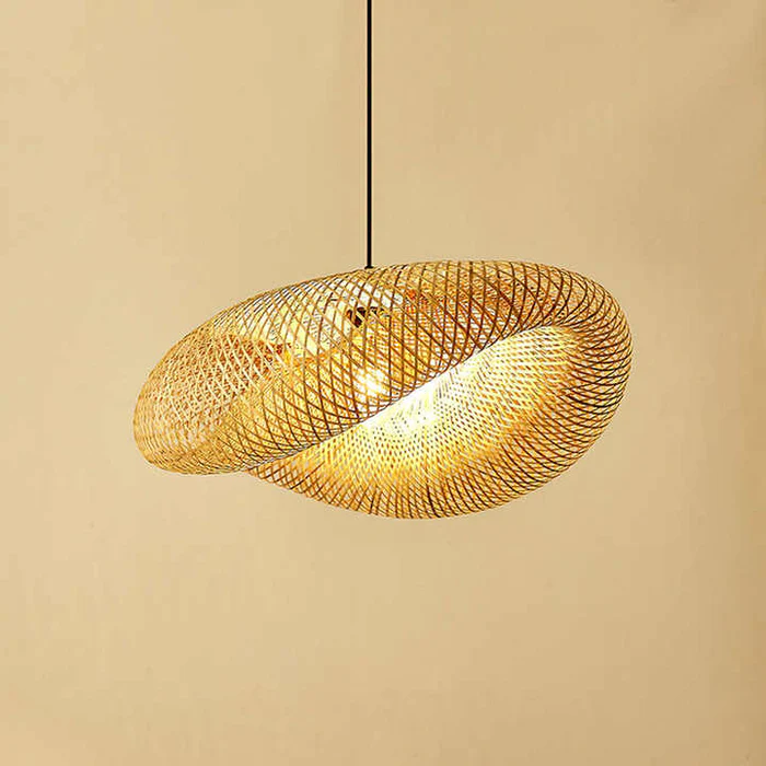 Lampada a sospensione moderna in bambù