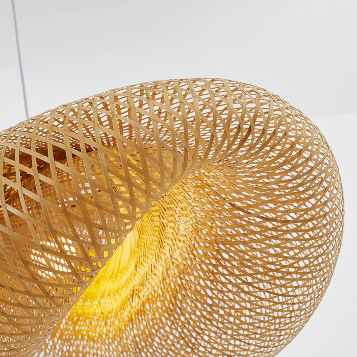 Lampada a sospensione moderna in bambù