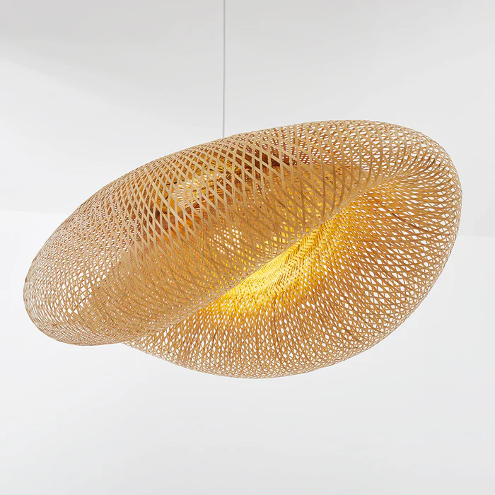 Lampada a sospensione moderna in bambù