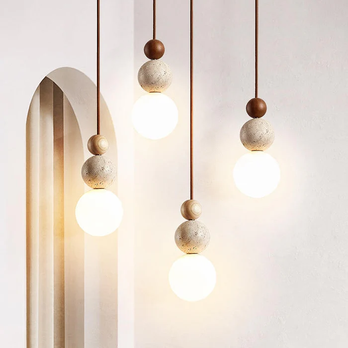 Lampe à suspension en travertin simple et moderne