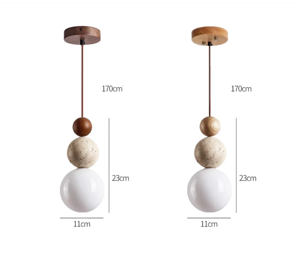 Lampe à suspension en travertin simple et moderne