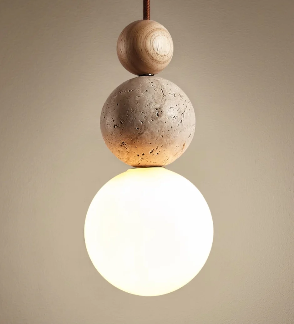 Lampe à suspension en travertin simple et moderne