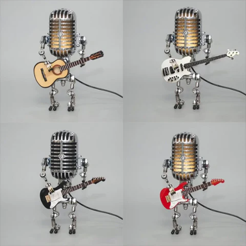 Robotlampe med guitar