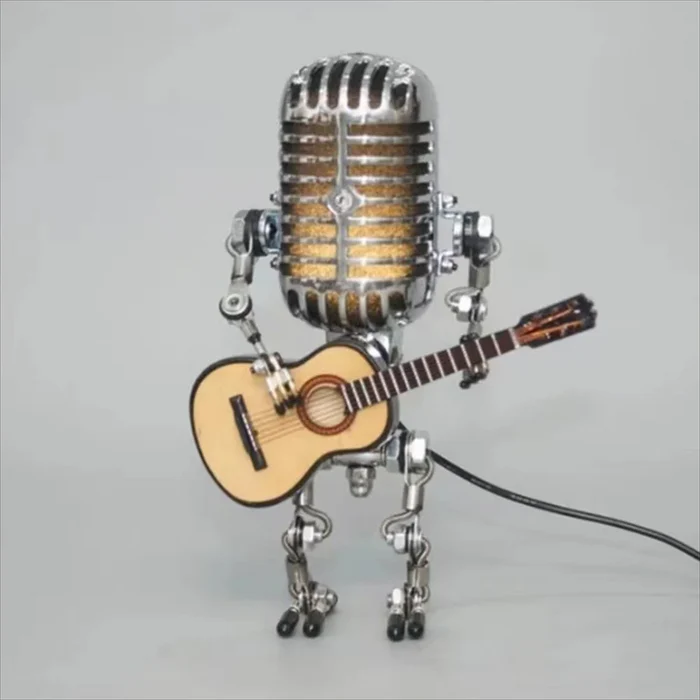 Robotlampe med guitar
