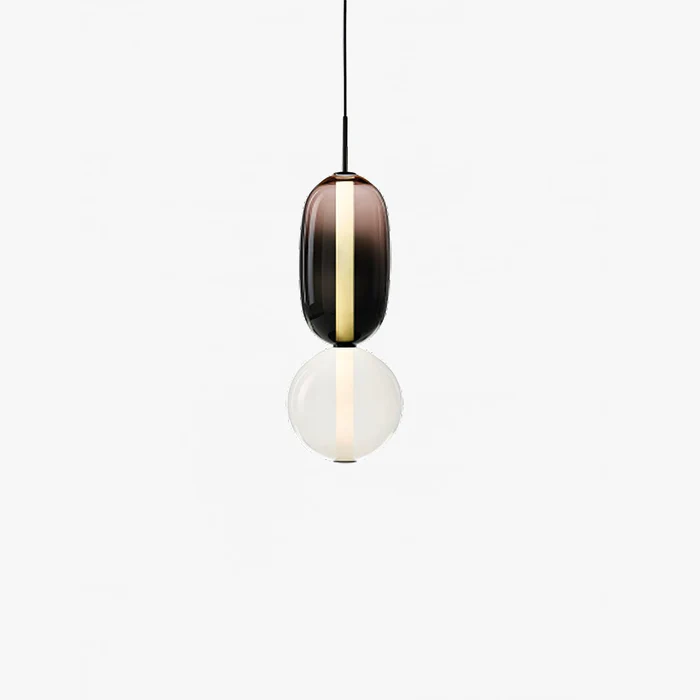 Elegante lampada a sospensione in vetro candito