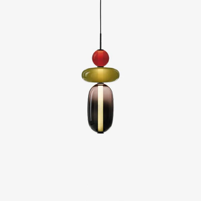 Elegante lampada a sospensione in vetro candito