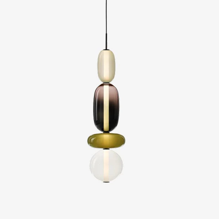 Elegante lampada a sospensione in vetro candito