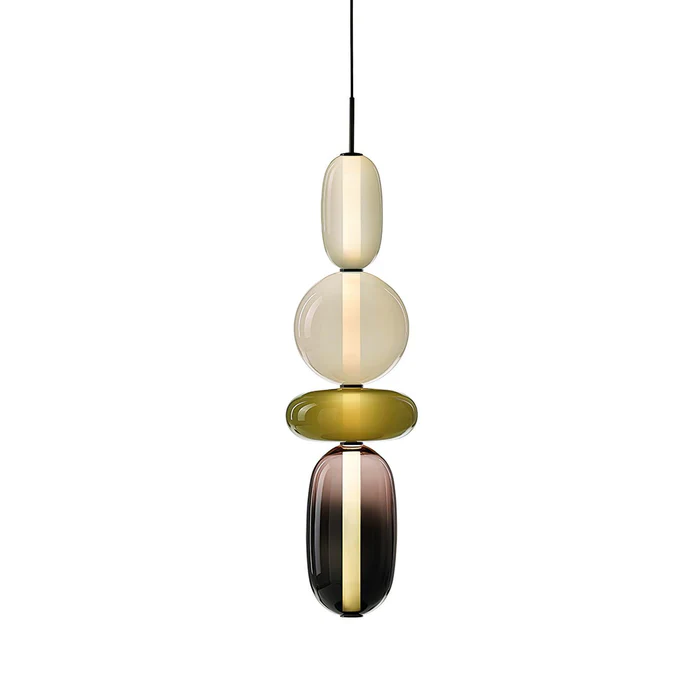 Elegante lampada a sospensione in vetro candito