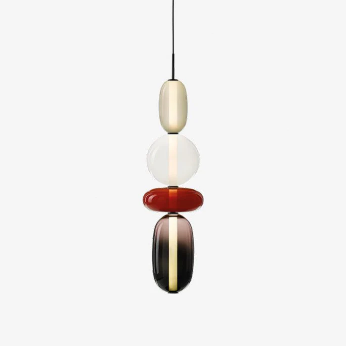 Elegante lampada a sospensione in vetro candito