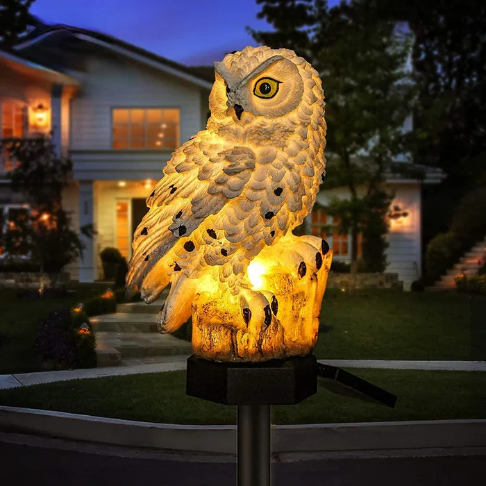 Lampada solare creativa a forma di gufo