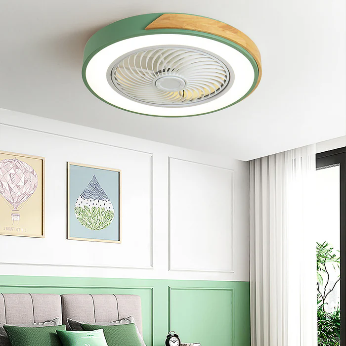 Ventilatori da soffitto contemporanei in legno con luci a LED
