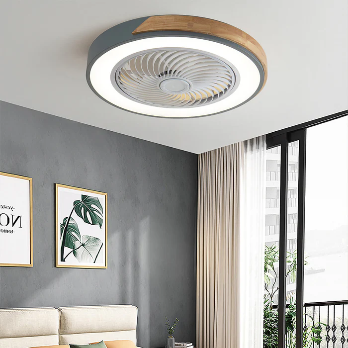 Ventilatori da soffitto contemporanei in legno con luci a LED