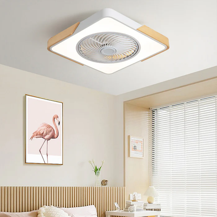 Ventilatori da soffitto contemporanei in legno con luci a LED