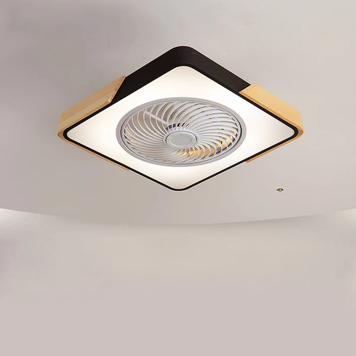 Ventilatori da soffitto contemporanei in legno con luci a LED