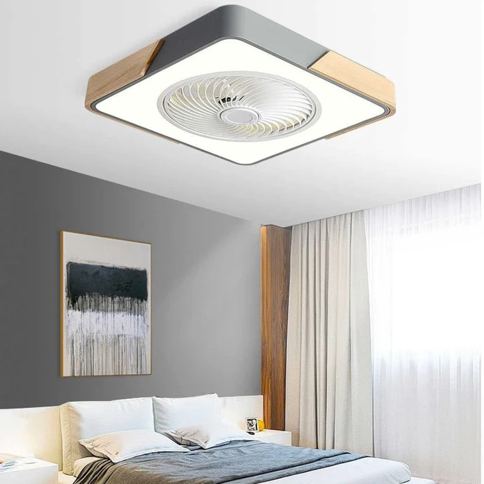 Ventilatori da soffitto contemporanei in legno con luci a LED