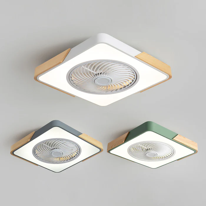 Ventilatori da soffitto contemporanei in legno con luci a LED