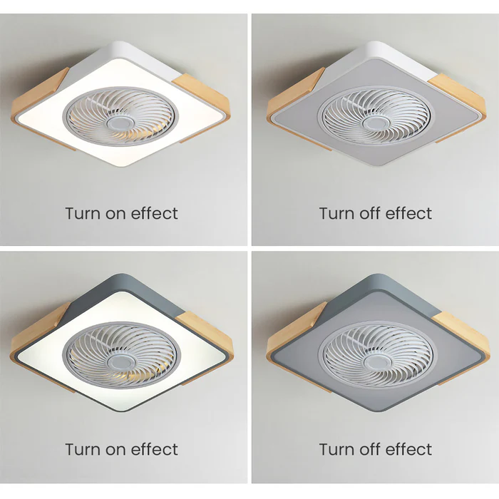 Moderne træloftsventilatorer med LED-lys