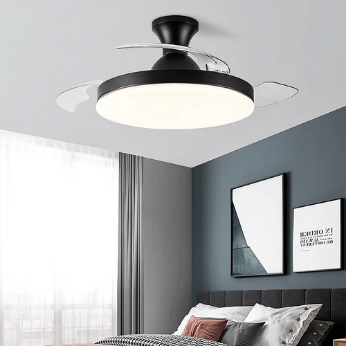 Slank Flush Mount loftsventilator med LED -lys