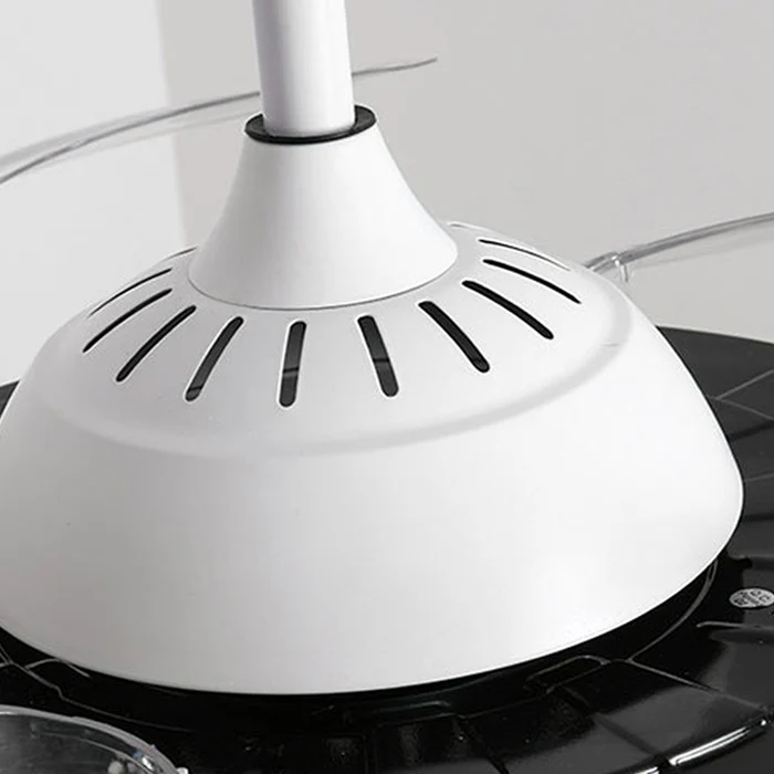 Hvid Metal Fjernbetjening Loftsventilator Med Lys