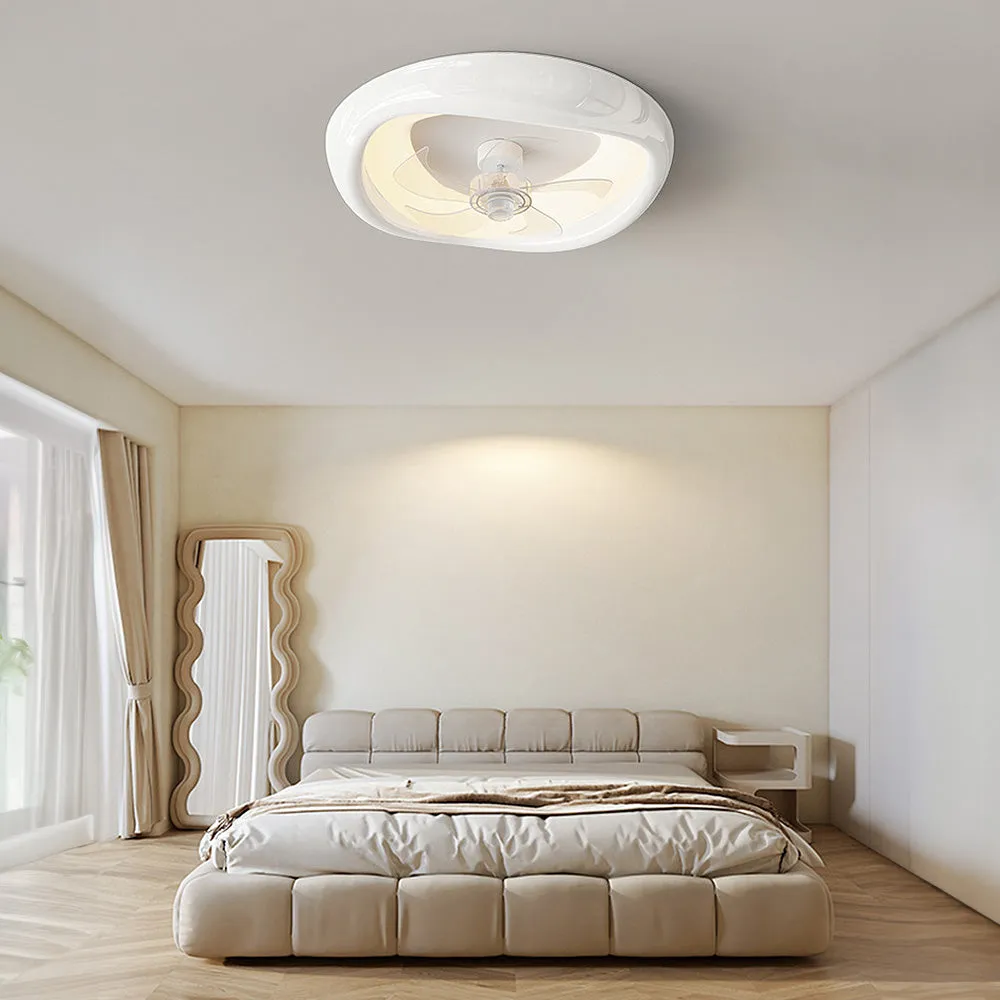 Ventilatore da soffitto per camera da letto semplice ed elegante Macaron con luci a LED