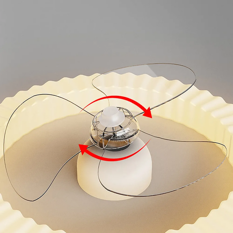 Hvid Rund Design Loftsventilator Med LED-lys