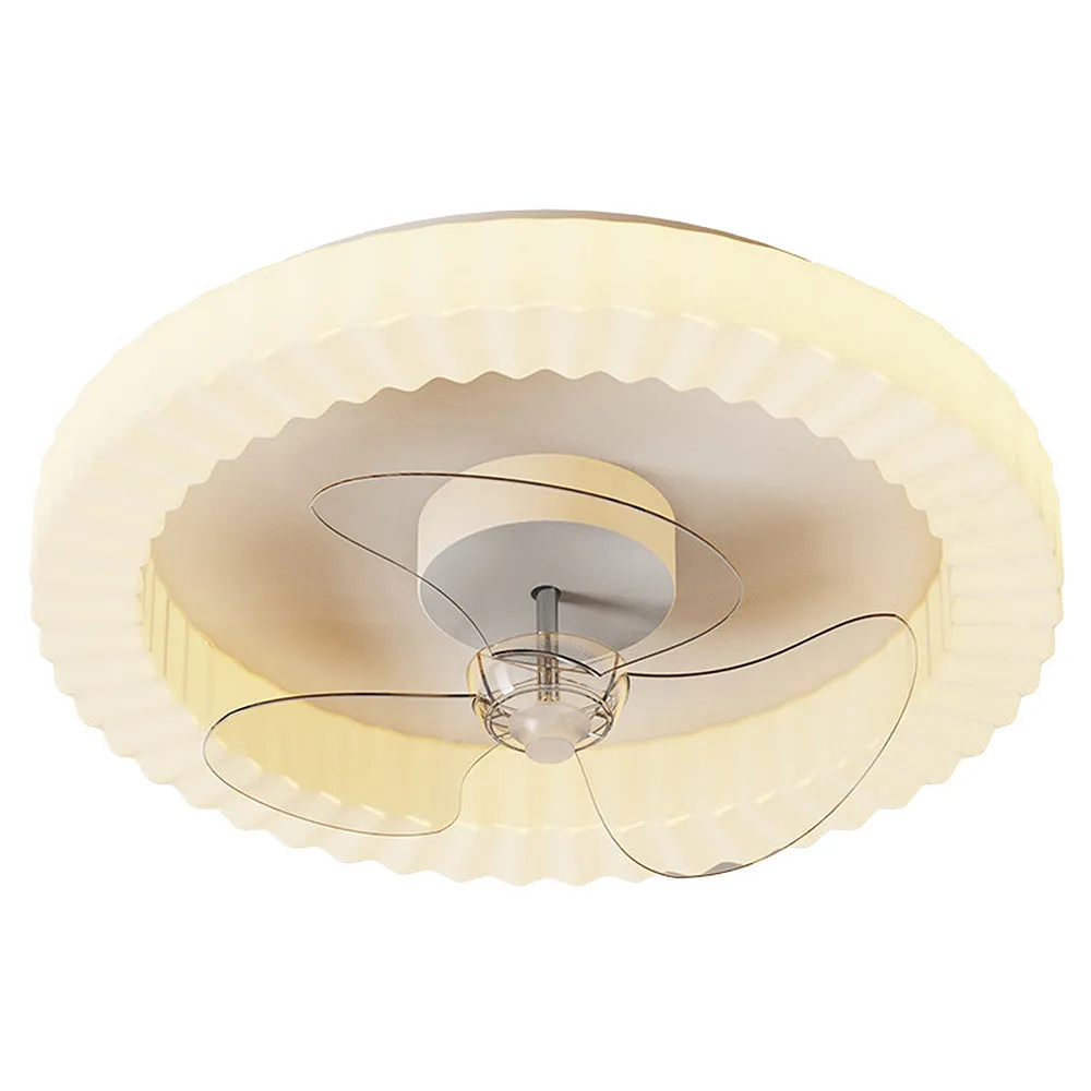 Ventilateur de plafond design rond blanc avec lumières LED
