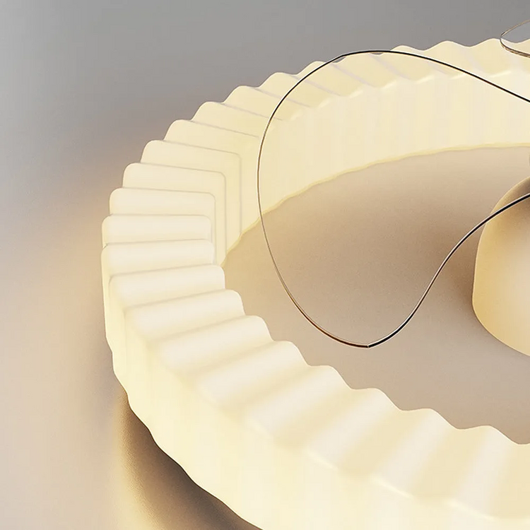 Hvid Rund Design Loftsventilator Med LED-lys